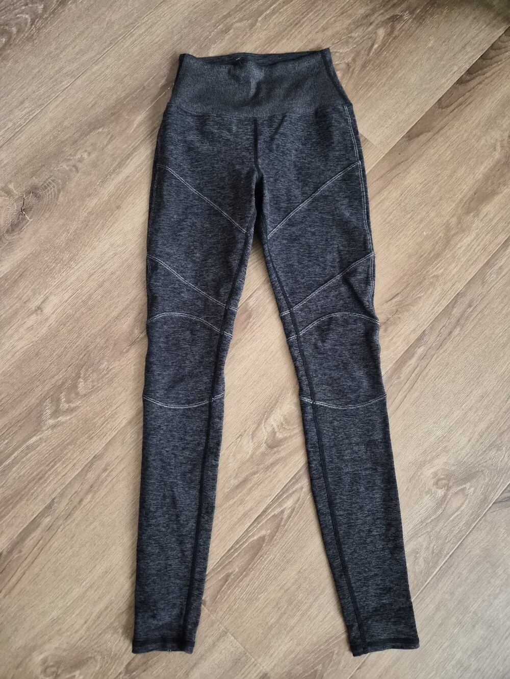 ALO Yoga High-Waisted Dark Gray Seam-Detail Leggings XS